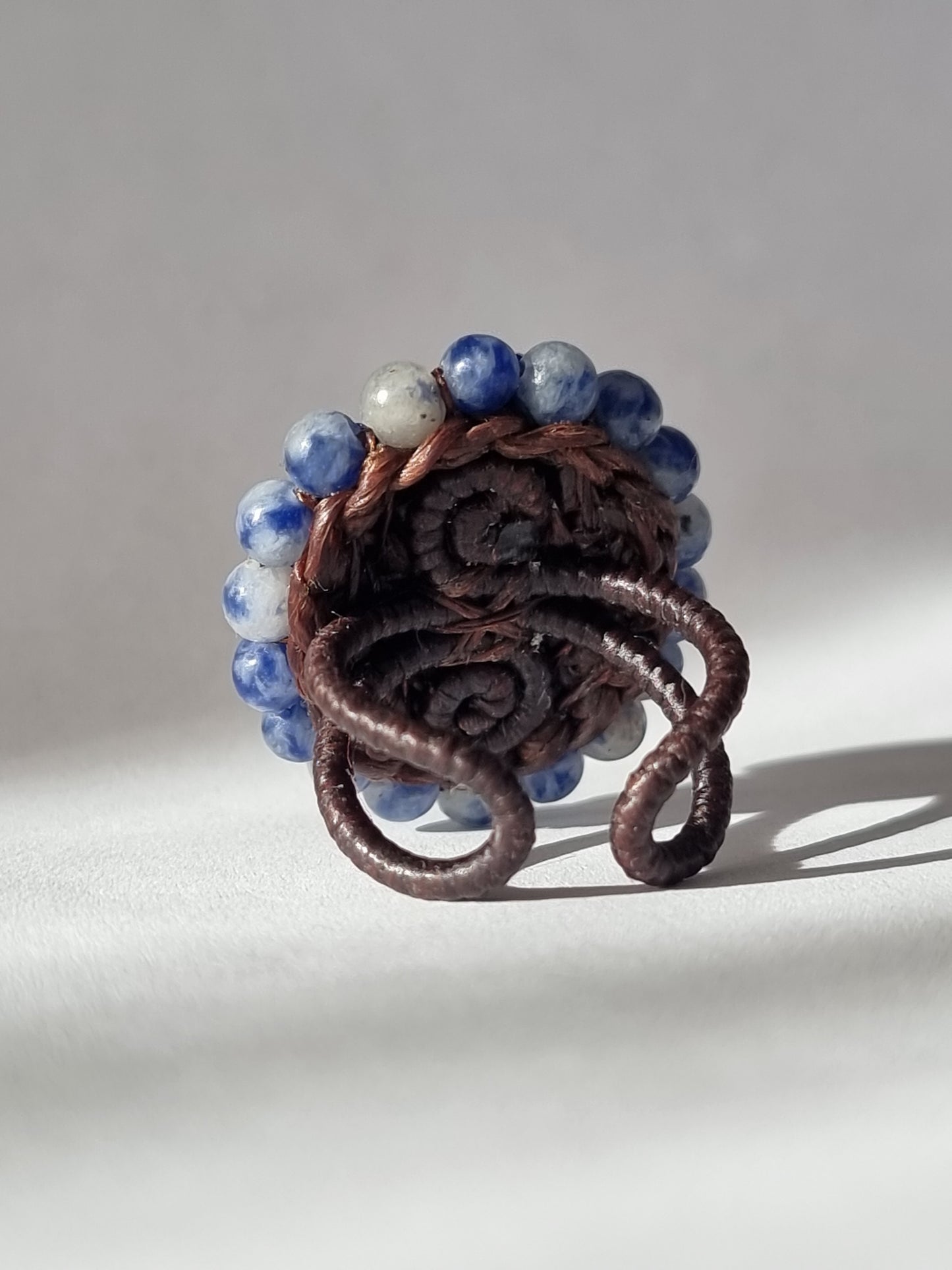 Anello "Fiore di Agata Blu e Cristalli" Holi