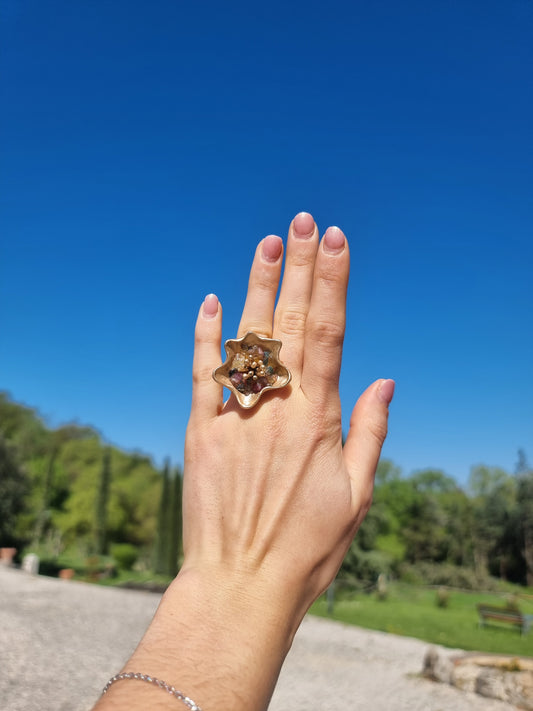 Anello a Fiore Agate