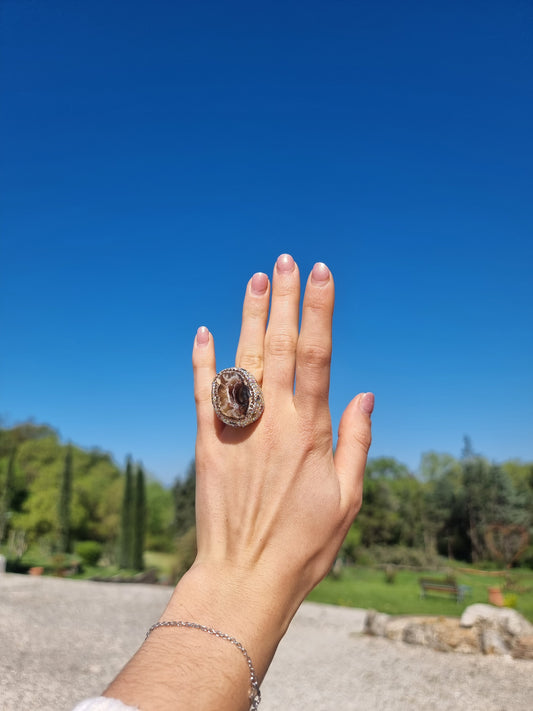 Anello Drusa di Agata Smoky
