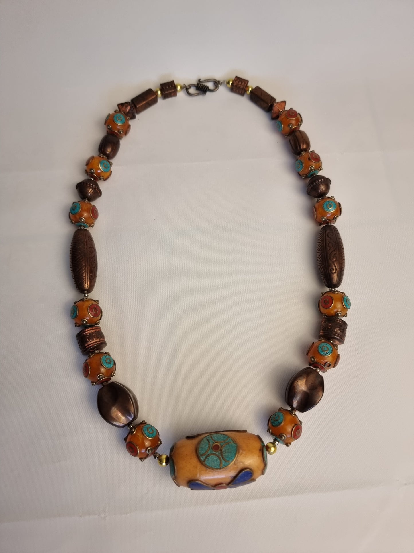 Collana Tibet Ambra e Ottone