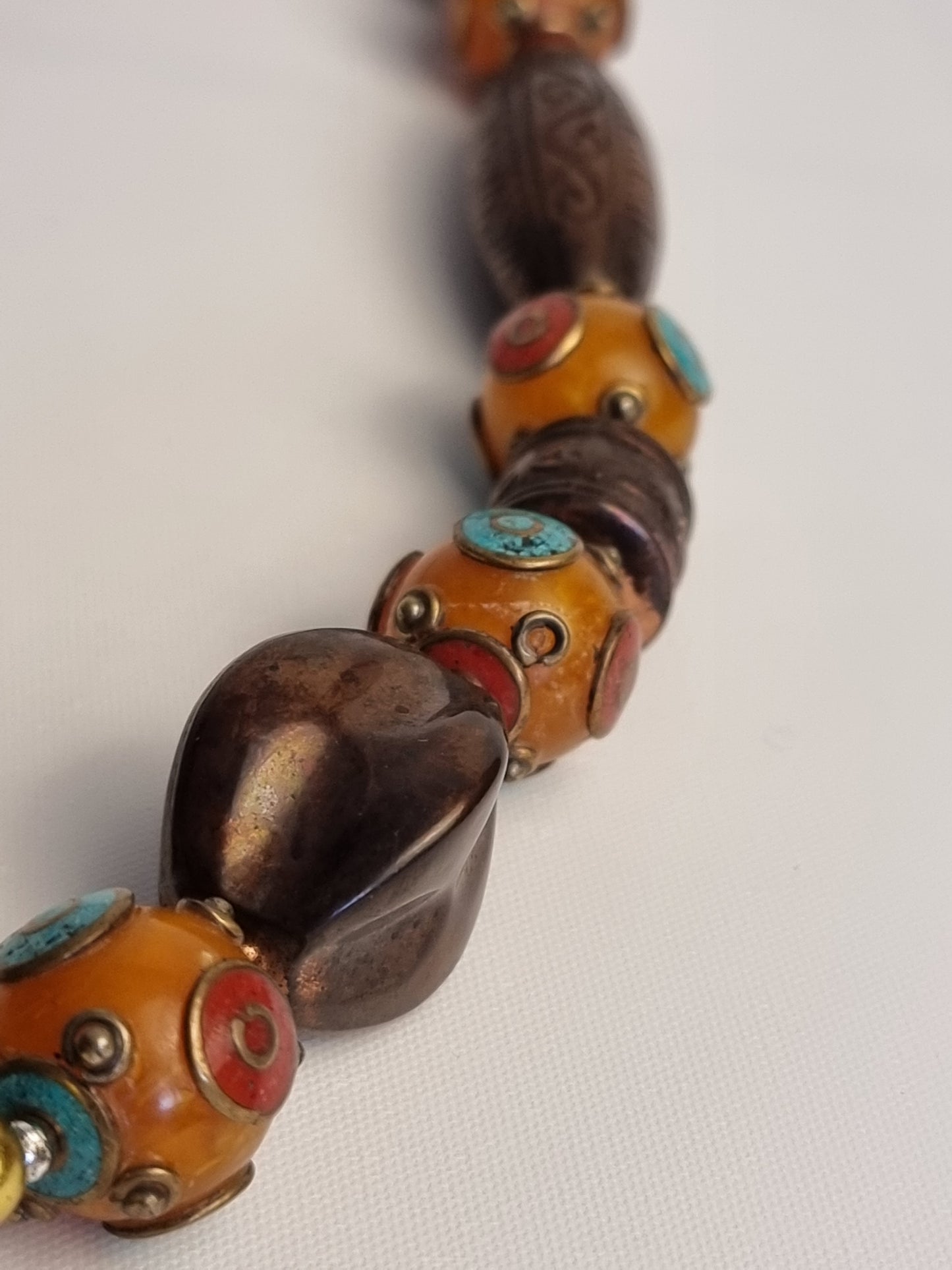 Collana Tibet Ambra e Ottone