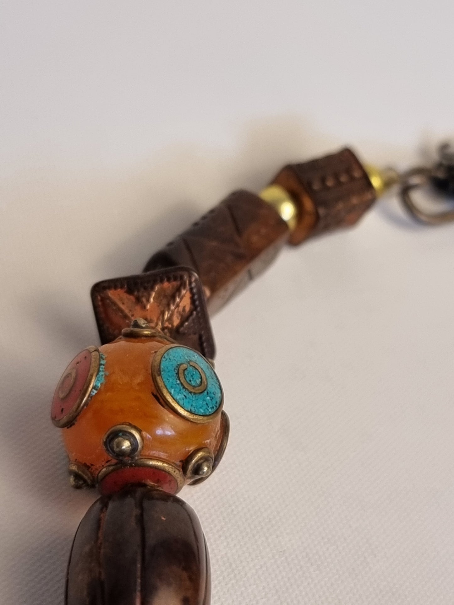 Collana Tibet Ambra e Ottone