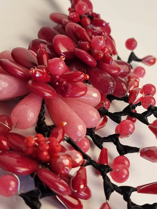 Collana Floreale Bordeaux