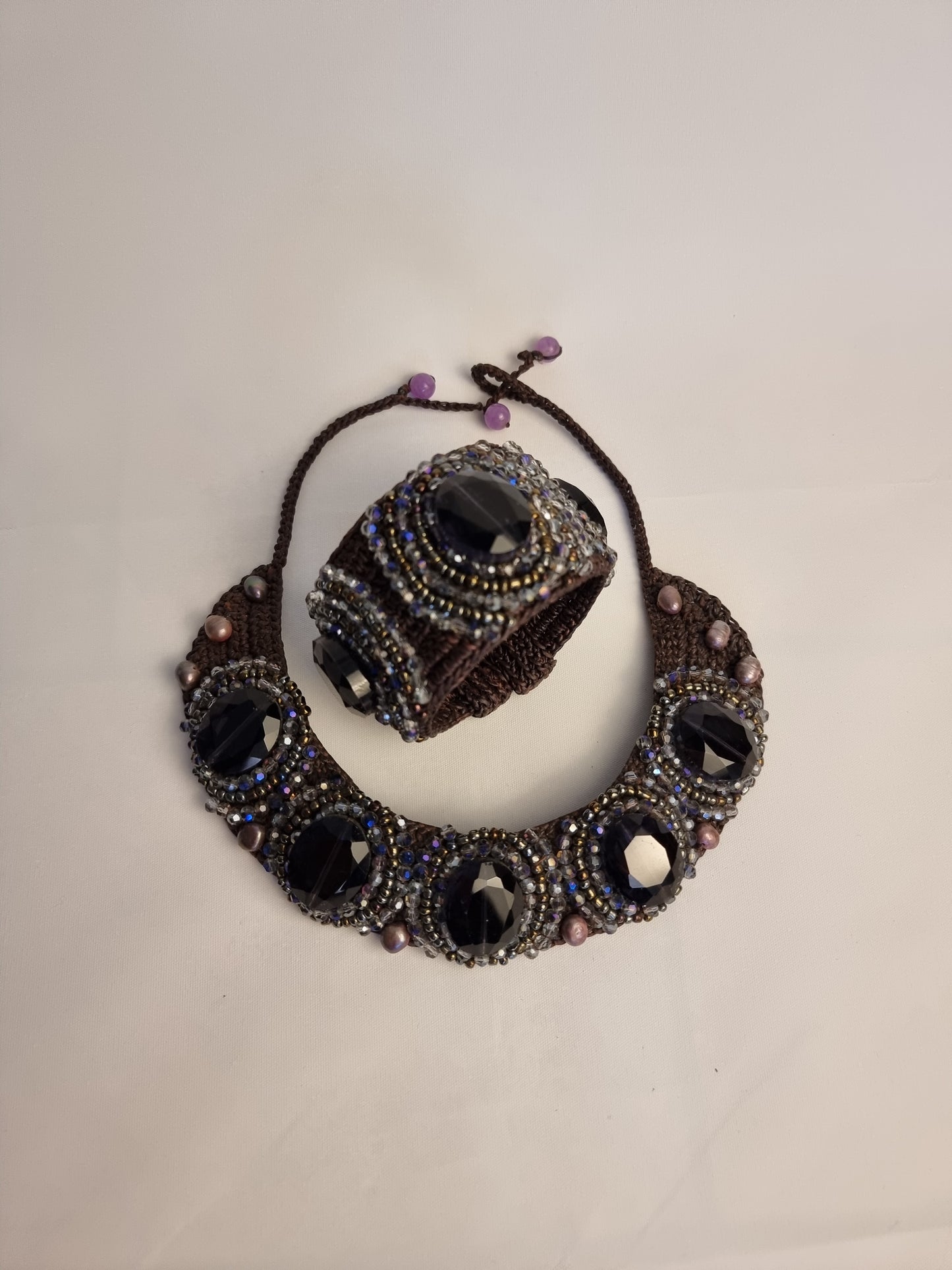 Collana e Bracciale Set Cristalli Blu Holi
