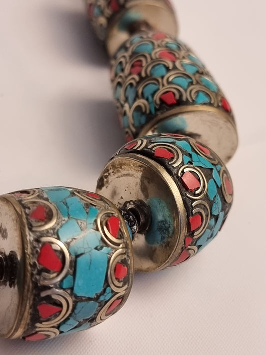 Collana Tibet Argento a Colori Pois