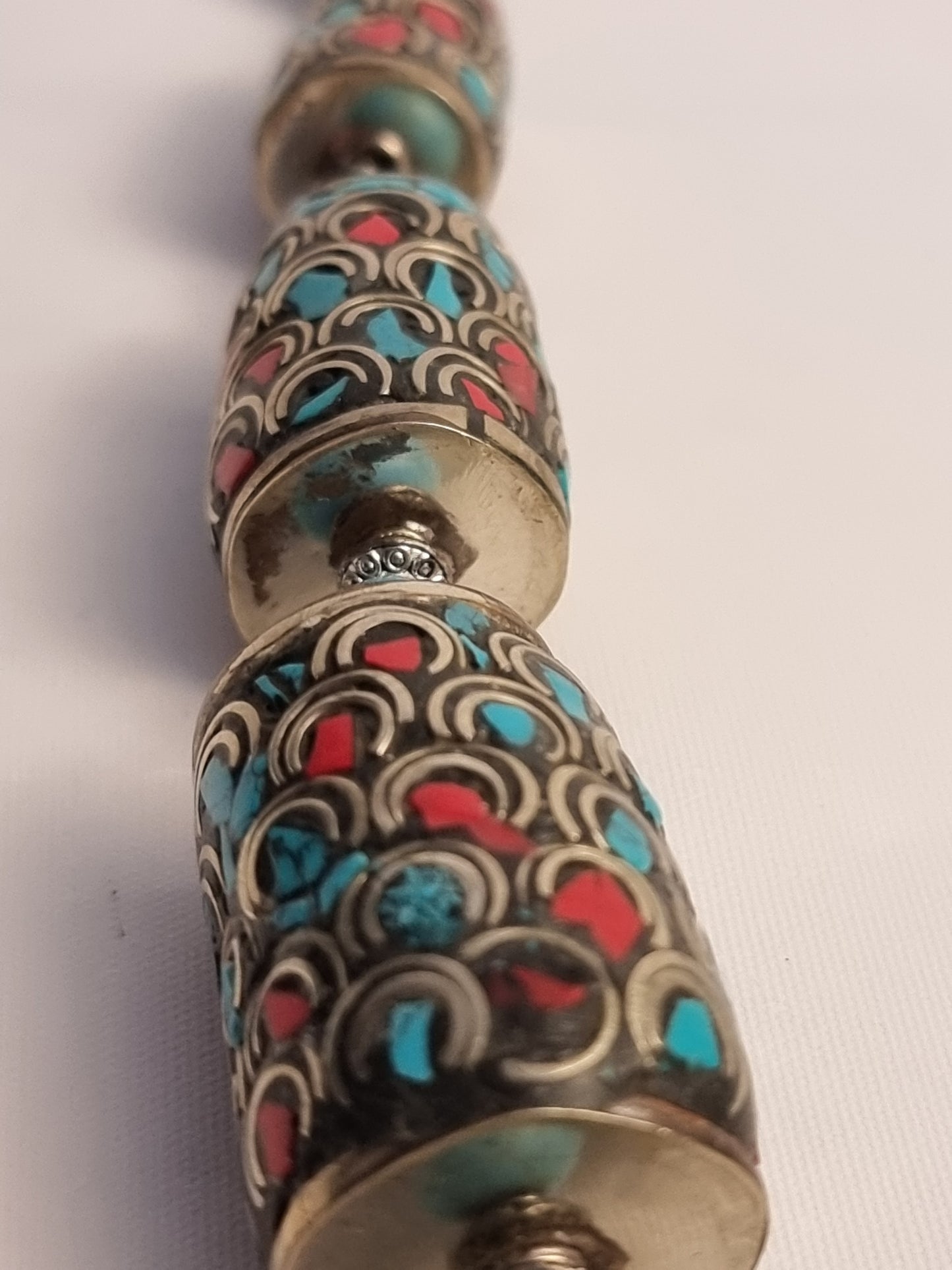 Collana Tibet Argento a Colori Pois