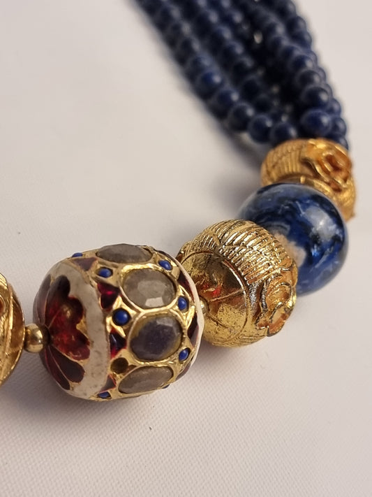 Collana Tibet Lapis e Ottone