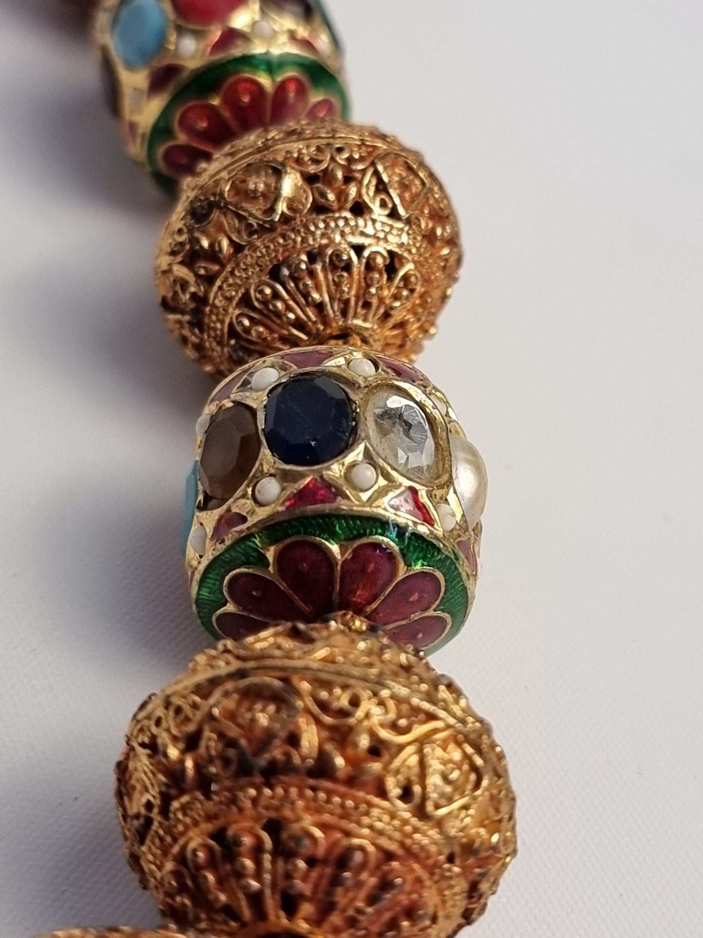 Collana Tibet Ottone e Barilotti Colorati