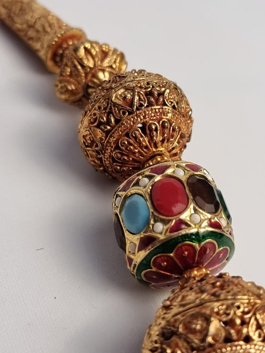 Collana Tibet Ottone e Barilotti Colorati