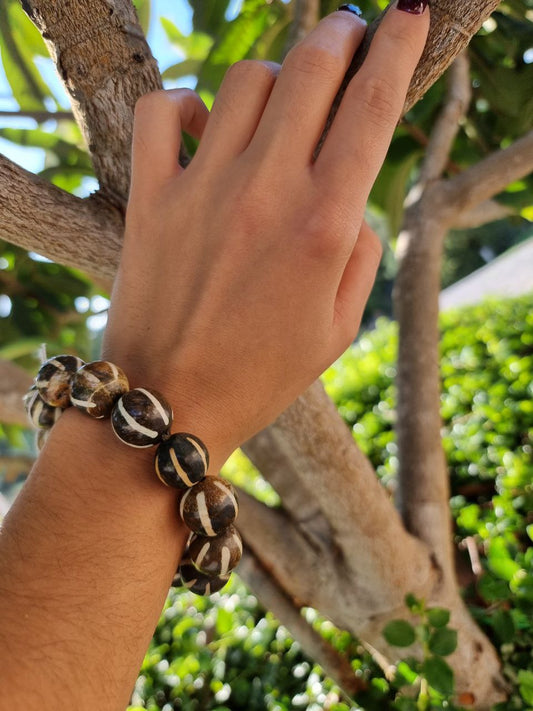 Bracciale "Bianco e Legno"