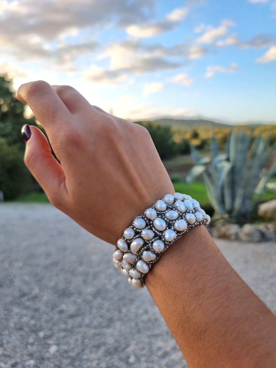 Bracciale "Polsino di Perle Bianche"