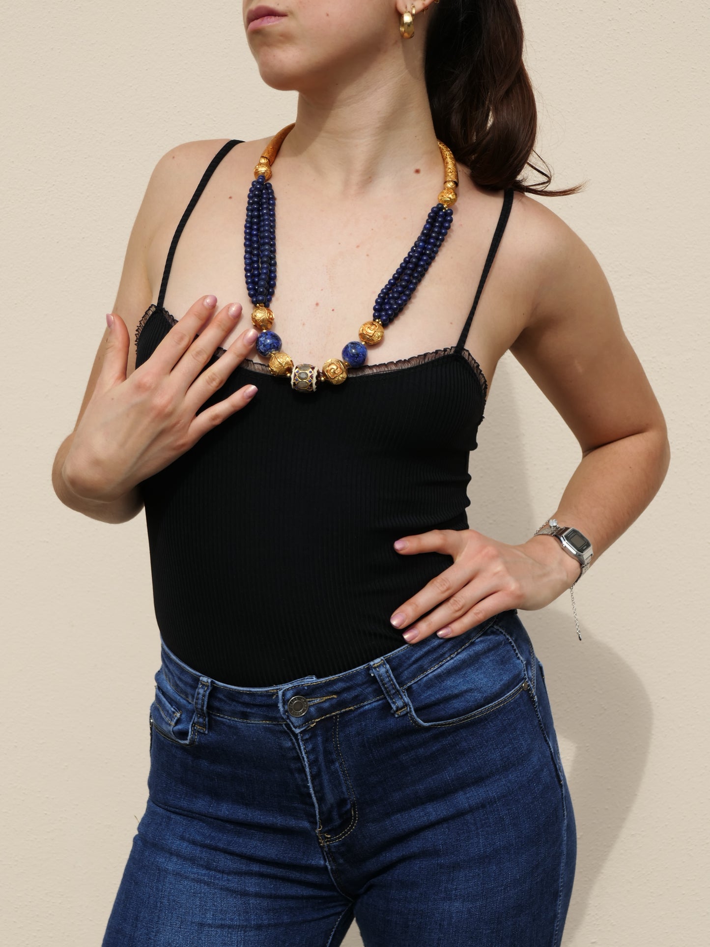 Collana Tibet Lapis e Ottone