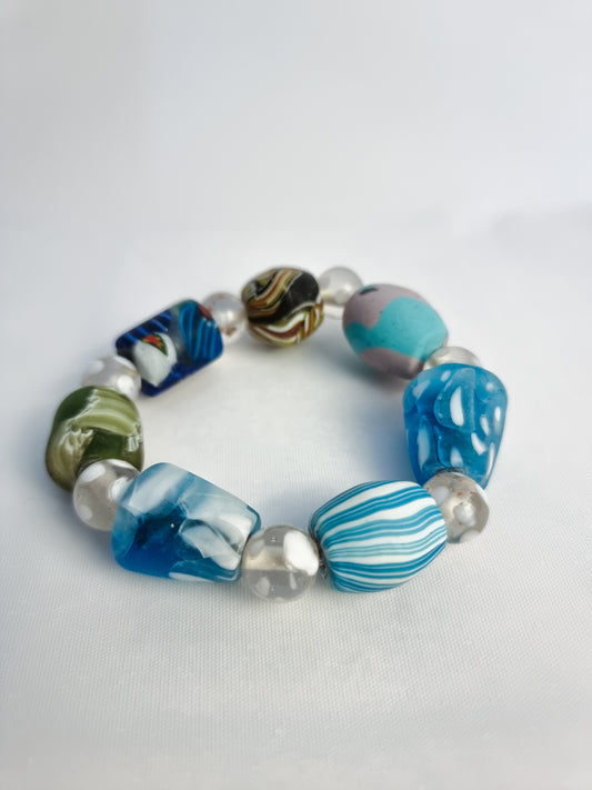 Bracciale Pasta Vitrea Azzurro