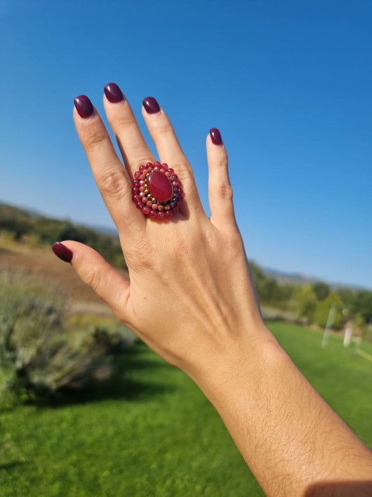Anello "Fiore di Agata Rossa" Holi