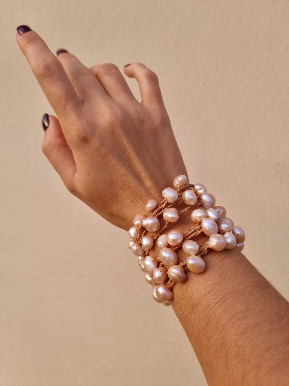 Bracciale "Perle Rosa Vedo non Vedo"