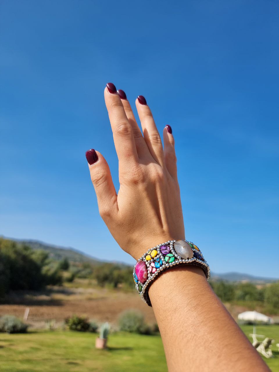 Bracciale "Madreperla Arcobaleno e Agata" Medio Holi