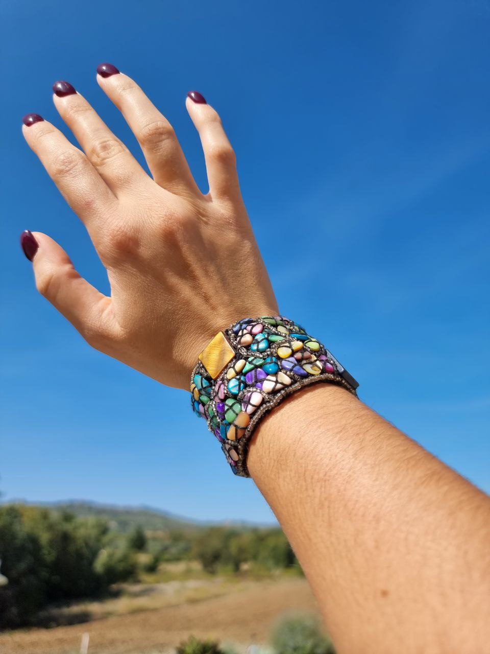 Bracciale "Madreperla Arcobaleno" Grande Holi