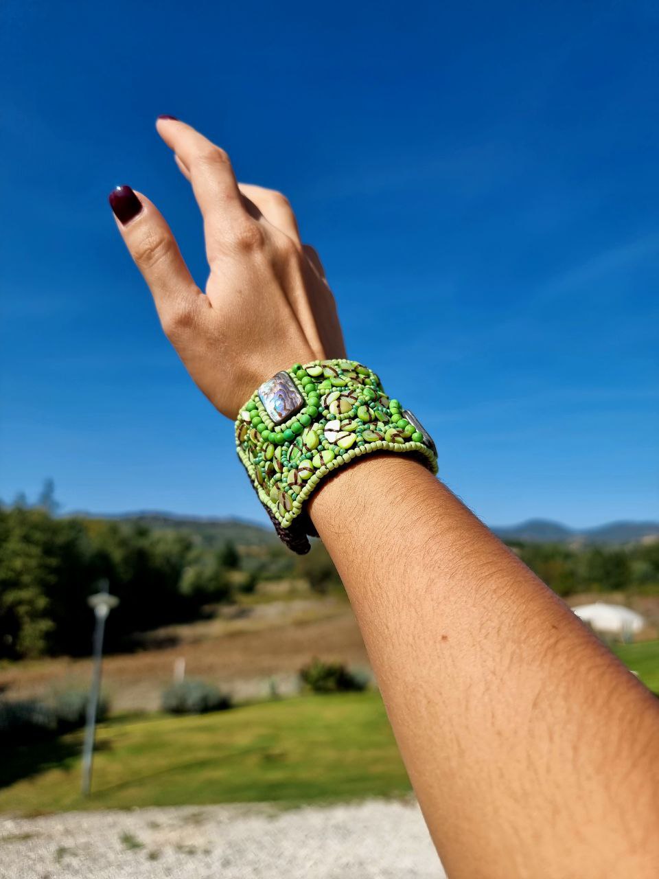 Bracciale "Madreperla Verde" Grande Holi