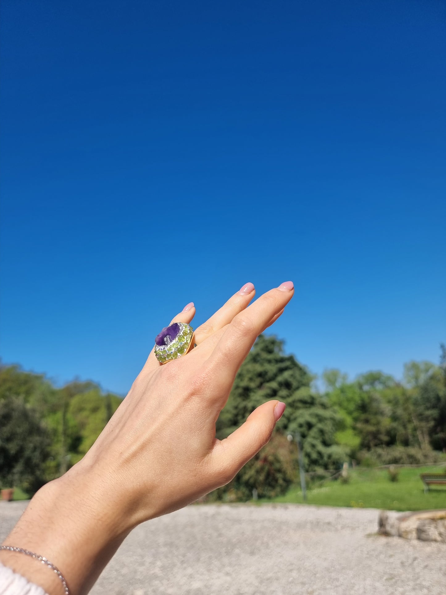 Anello Ametista e Peridoti